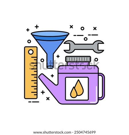 Car Funnel Fill Color Icon, Vector illustration