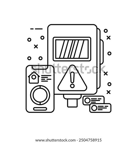 House Outlet Box Outline Icon, Vector illustration