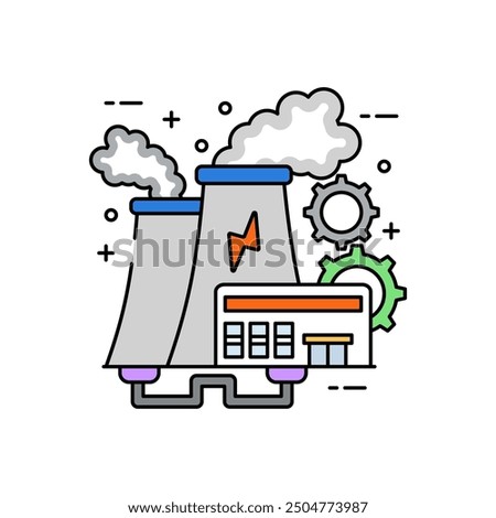 Geothermal Power Fill Color Icon, Vector illustration