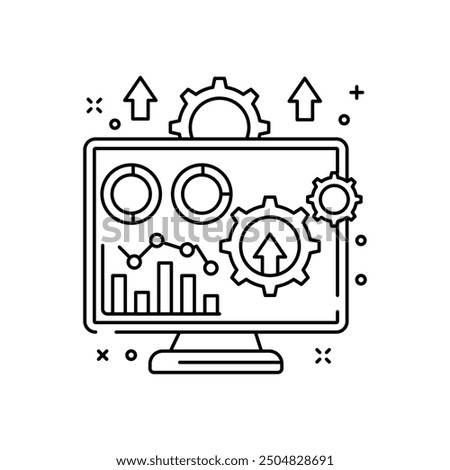 Secure Sync Outline Icon, Vector illustration