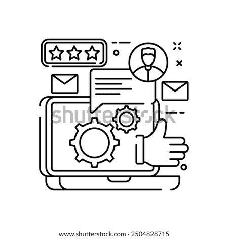 Cloud Storage Outline Icon, Vector illustration