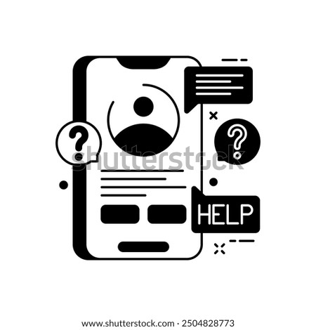 Help Glyph Icon, Vector illustration