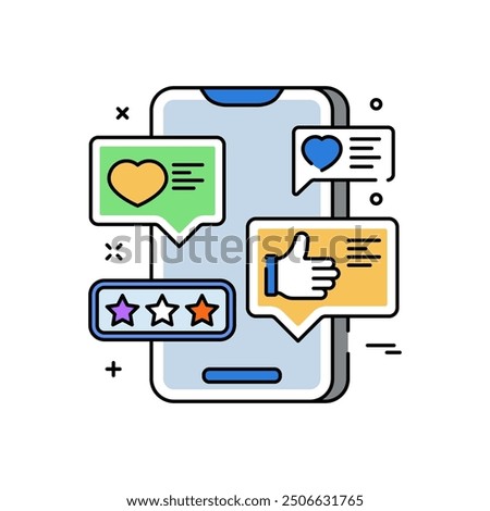 Feedback Fill Color Icon, Vector illustration