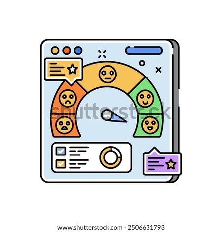 Satisfaction Scale Fill Color Icon, Vector illustration