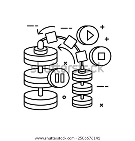 Hardware Sync Outline Icon, Vector illustration