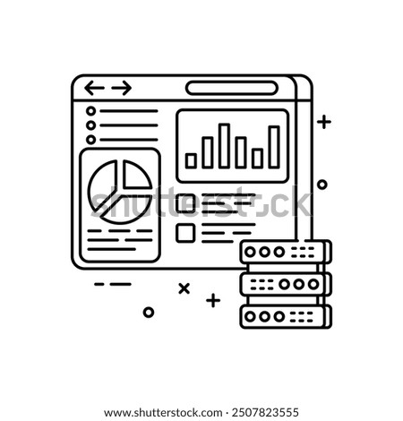 Secure Sync Outline Icon, Vector illustration