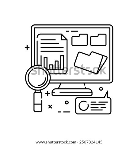 File Archive Outline Icon, Vector illustration