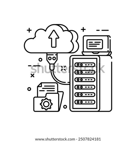 Cloud storage Outline Icon, Vector illustration