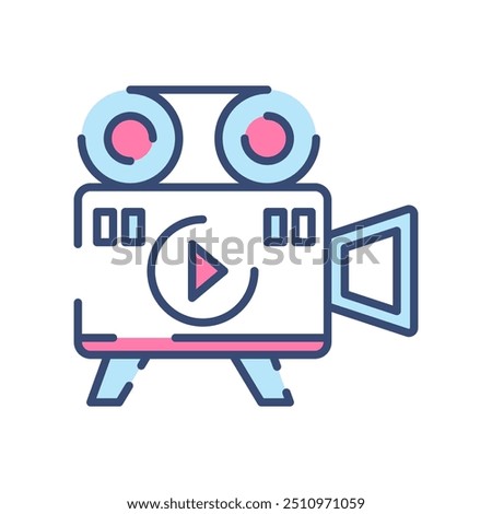 Videos Fill Color Icon, Vector illustration