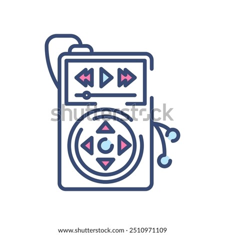 Mp 3 Player Fill Color Icon, Vector illustration