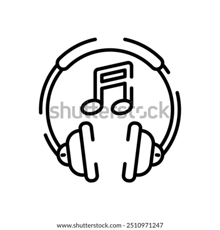 Head Phone Outline Icon, Vector illustration