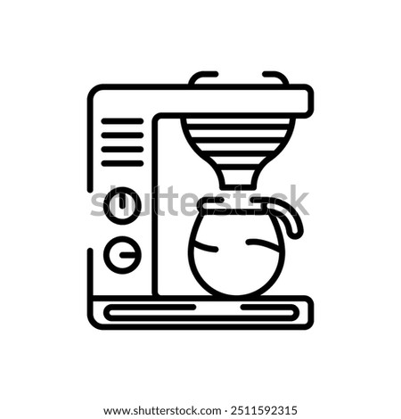 Coffee Maker Outline Icon, Vector illustration