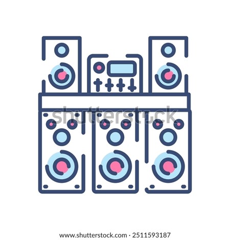 Speakers Fill Color Icon, Vector illustration