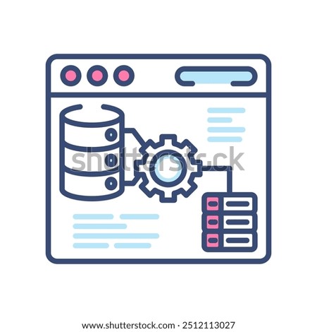 Data Sequence Setting Fill Color Icon, Vector illustration