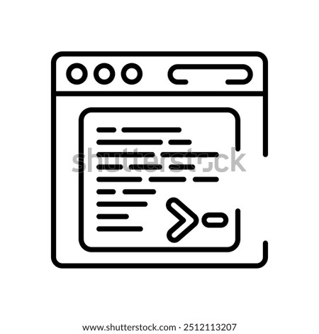 CLI Interface Outline Icon, Vector illustration