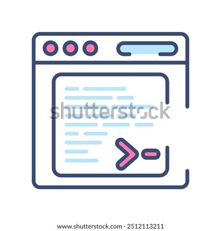 CLI Interface Fill Color Icon, Vector illustration