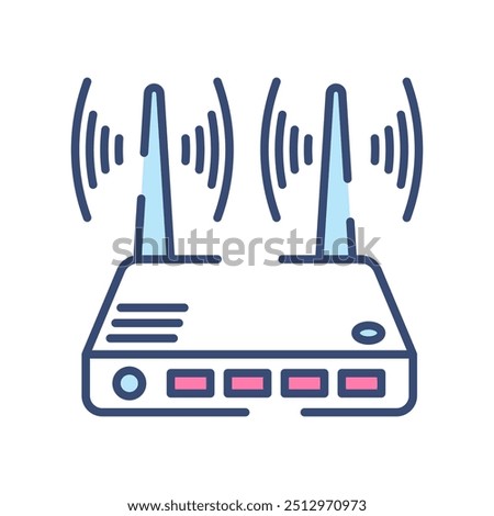 Router Fill Color Icon, Vector illustration