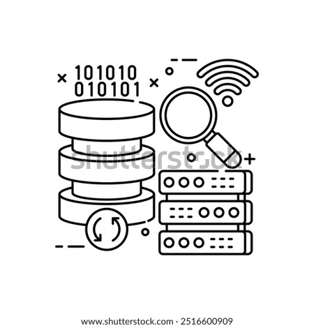 Database Outline Icon, Vector illustration