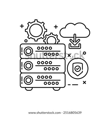 Server Outline Icon, Vector illustration