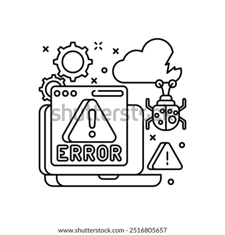 Cloud Error Outline Icon, Vector illustration