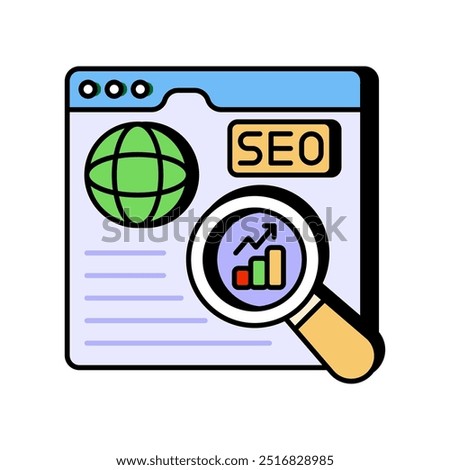 SEO Fill Color Icon, Vector illustration.