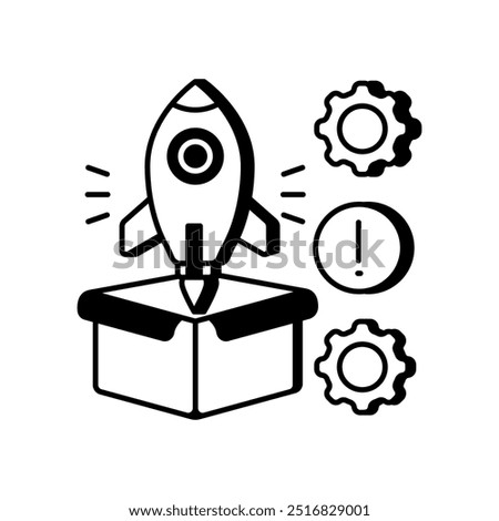 Product Launch Glyph Icon, Vector illustration