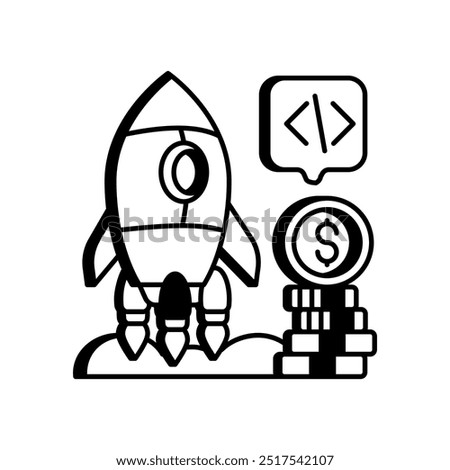 Startup Glyph Icon, Vector illustration