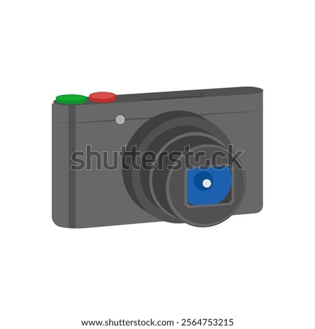 Compact Camera Video Production Vector Illustration, Isolated