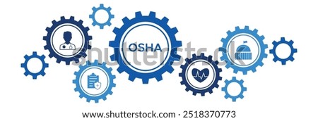 Occupational Safety and Health Administration (OSHA) Banner with Icons for Worker Protection, Healthcare, and Safety Procedures