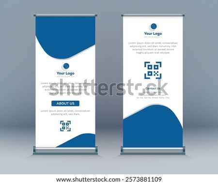 Modern advertising roll up banner template and stand banner design, promotion booth roll up banner design. business rollup banners for marketing.