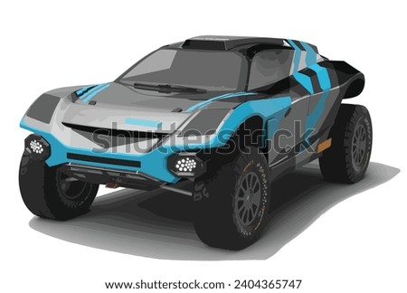 RC car toy sport modify race rally jump action art off road 3d 4wd 4x4 logo big tyres wheels sign symbol style emblem racing isolated icon design trip