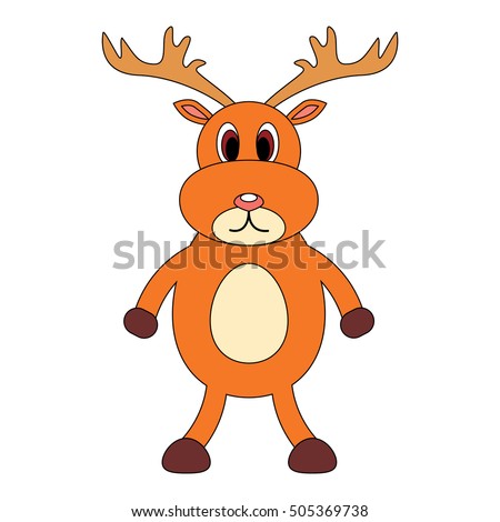 Cartoon Deer Isolated On White Background Stock Vector Illustration