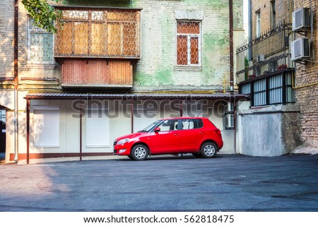 Similar – Image, Stock Photo red car parked in front of blue wall , sancti spiritus