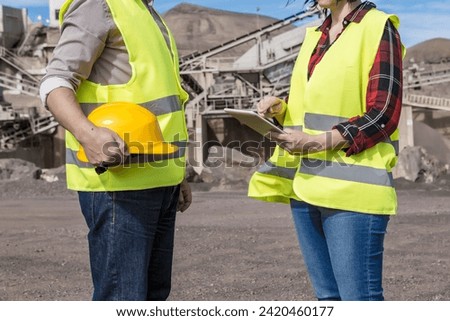 Similar – Image, Stock Photo Faceless male foreman using equipment at workshop