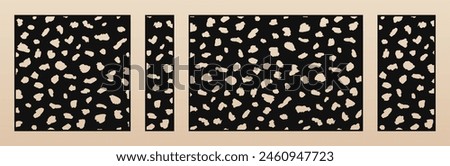 Laser cut pattern. Vector design with leopard skin print, abstract texture. Template for cnc cut, decorative panels of wood, metal, plastic, paper. Trendy  design. Aspect ratio 1:1, 1:4, 3:2, 1:2