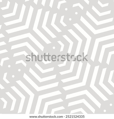 Vector minimal geometric seamless pattern with lines, triangles, arrows, diagonal grid, lattice, repeat tiles. Grey and white abstract background. Simple minimalist texture. Modern stylish geo design