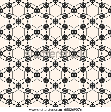 Lace vector texture, subtle seamless pattern. Abstract monochrome delicate background, hexagonal lattice, angular geometric shapes, thin lines. Design element for prints, decoration, fabric, furniture