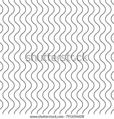 Vertical thin wavy lines raster seamless pattern. Subtle monochrome background with delicate waves. Simple black & white geometric repeat texture. Modern design for decoration, banners, web, prints ストックフォト © 