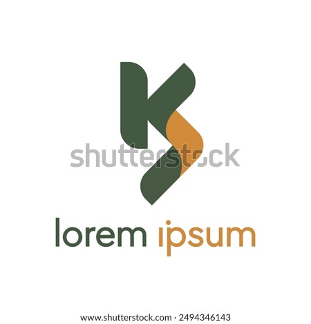 Initial logo S K design flat design