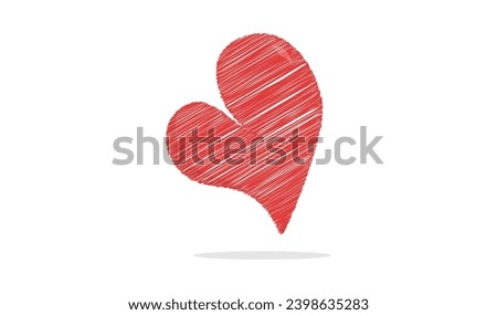 scribbled vector red heart, its intensity can be adjusted with stroke.
