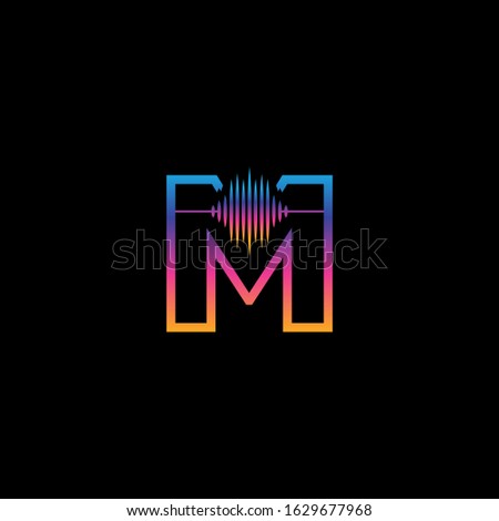 Initial Letter M Sound Weaves Logo Design Concept