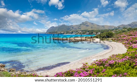 Landscape with Sant Pere beach of Alcudia, Mallorca island, Spain Foto stock © 