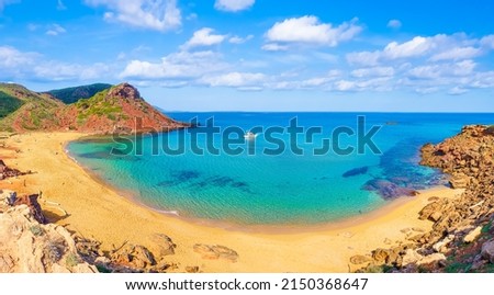 Landscape with Cala Pilar beach, Menorca island, Spain Foto stock © 