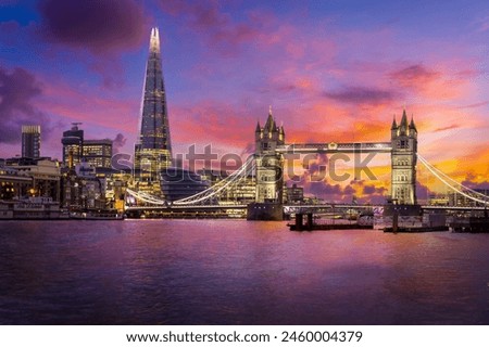 Similar – Image, Stock Photo Tower Bridge at night.