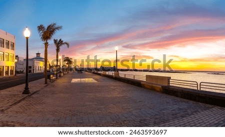 Similar – Image, Stock Photo Sunset at the promenade