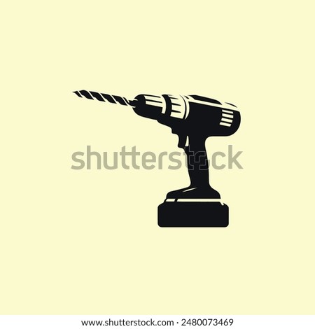 Hand Drill machine silhouette illustration vector art | World Labor day