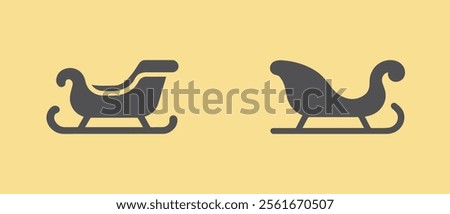 Christmas Santa Claus's Sleigh Icon Design Vector Set