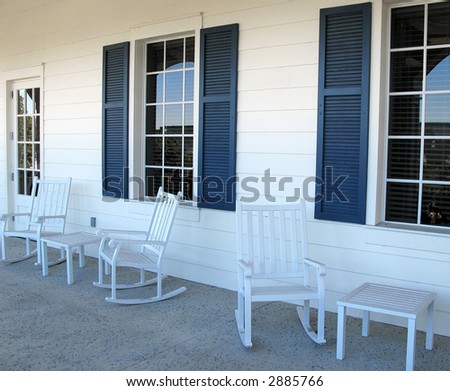 porch or common area for a resort - a large porch area to meet and enjoy