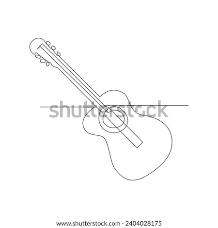 Vector guitar continuous  One line sketch drawing concept of music illustration and minimalistic