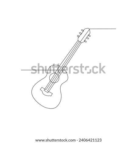 Vector guitar continuous  One line sketch drawing concept of music illustration and minimalistic